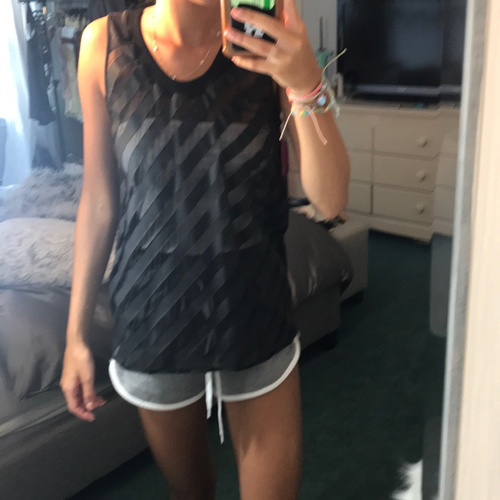Costume Nemutso Leather and Mesh Cut Out Tank